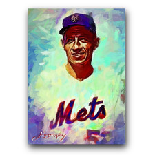 Harvey Haddix #2 Art Card Limited 13/50 Edward Vela Signed (New York Mets)