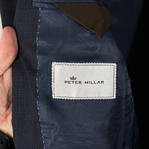 Peter Millar dunkelblau dezenter Micro Check Sportmantel Blazer 44R - Bild 2 von 9