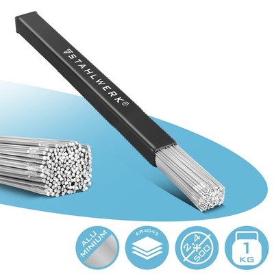 Schweißstäbe Wig Zusatz Stahlwerk ER4043Si5 Aluminium 2,4 mm x 500 mm 1 kg
