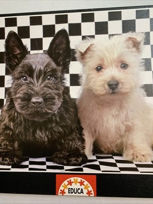 Educa 500 Piece Puzzle Checked Terriers Pretoria & Branco Counted & Complete