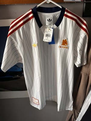 Adidas AS Roma Terrace Icon Jersey White Dark Blue JM2128 Size
