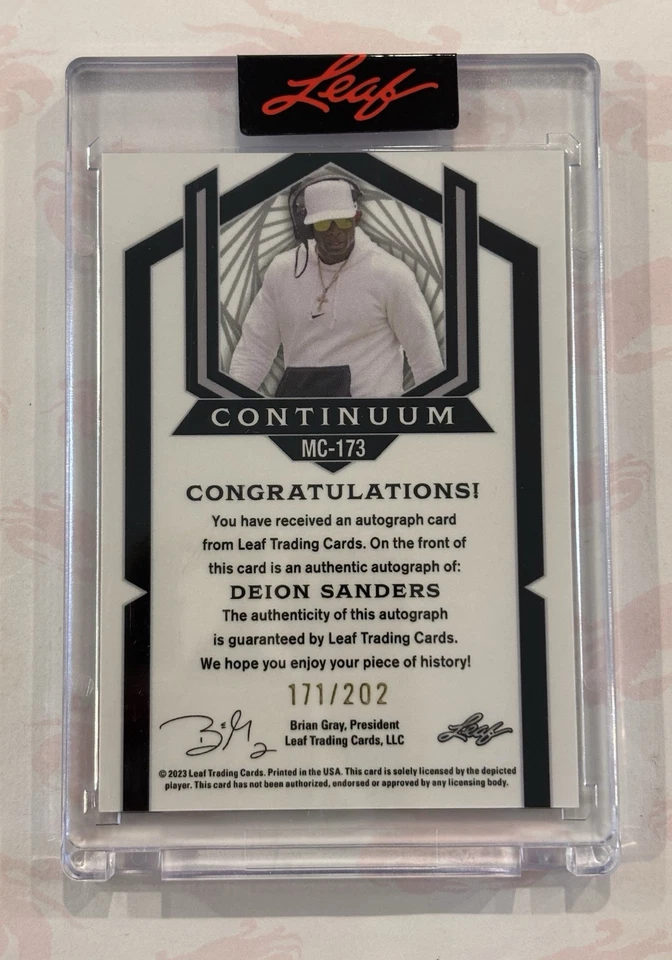 2023 Leaf Continuum #MC-173 DEION SANDERS “Coach Prime” Auto 171/202 - Colorado - Image 2 of 4