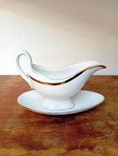 salsiera Richard Ginori porcellana bianco filo Oro anni 30'