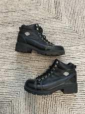 Harley-Davidson Tyler Boots Womens Size 8.5 Black Leather Lace Up Biker Shoes