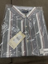 Chaps Seacoast Wash Oxford Woven Shirt Men's 2XL Oxford Evergreen Striped New