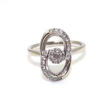 14K White Gold Natural Diamond Knot Cluster Ring Size 7