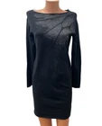 SARAH PACINI size S / M Knitted Dress Long Jumper Black Silver