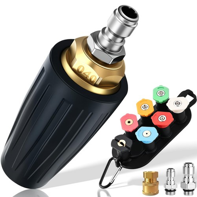 #ad #ad Turbo Nozzle for Pressure Washer 4000 PSI 1 4quot; Quick Connect 7 Spray Tips amp; Ho $32.99