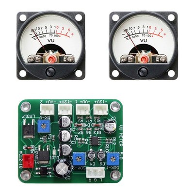 VU-Level-Audiometer, Stereo-Verstärkerplatine + 2 Stück VU-Meter, 9-12 V DC8061