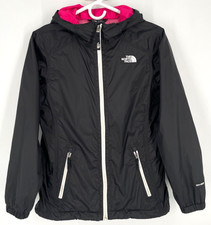 The North Face Girls size L 14/16 DryVent Windbreaker Black Pink Hooded jacket