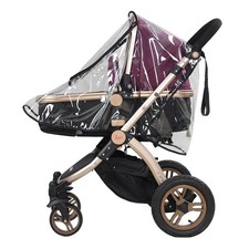 Baby Stroller Rain Cover Transparent PVC with Zipper Window