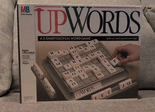 UpWords Board Game Vintage 1988 Milton Bradley New In Box Factory Sealed