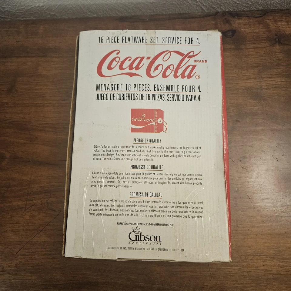 Coca-Cola 16 Piece Flatware Set Coke Bottle Contour Pattern by Gibson 1997 NEW - Image 2 of 4
