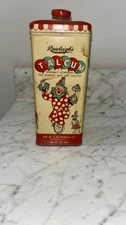 Rawleigh's Talcum Powder Litho Tin - Circus Theme, 14oz - 8-8.4 - Clowns