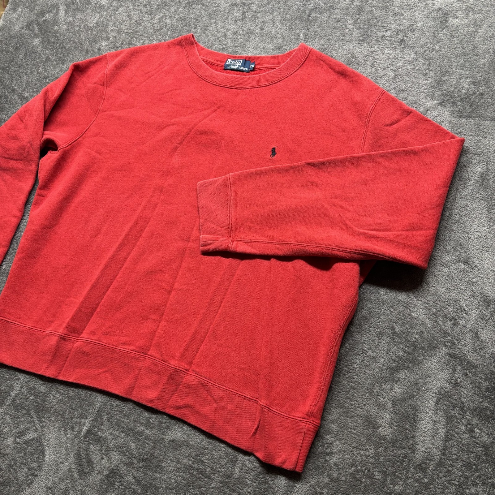 Felpa Polo Ralph Lauren vintage uomo XXL rossa girocollo pony preppy anni 90