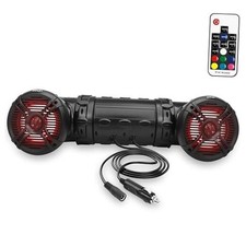 Marine ATV Powered Speakers - 4.0 Wireless Bluetooth, 800 Watt, Black 6.5 Inch