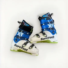 Lange XT120 Ski Boots 29.5 11.5 White Blue Ski Boot Surefoot X Series Heat Liner