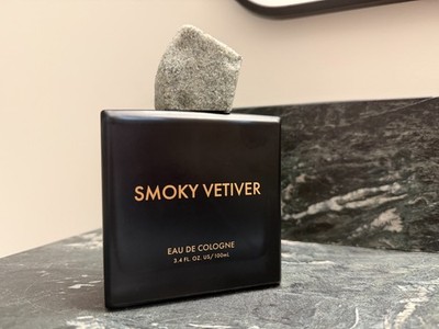 SMOKY VETIVER Tru Fragrance - with rock lid   Eau de Cologne Men 3.4 oz - RARE
