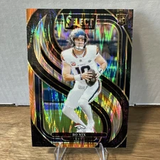 2024 Panini Select - Premier Level Bo Nix #117 Black & Orange Shock Prizm (RC)