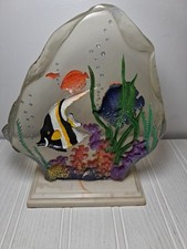 Lucite Acrylic Angel Fish Aquarium Art Revers...