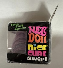 VIRAL Schylling NeeDoh Nice Cube SWIRL Super Solid Squish Multi Color Purple