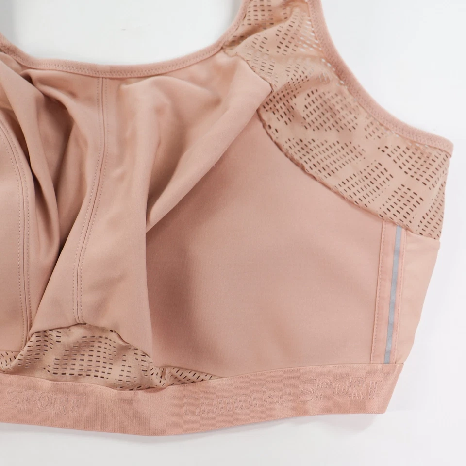 Sujetador deportivo Glamorise talla 46F sin sudor malla sin cables beige inalámbrico 1068 usado en excelente estado Foto 4 de 4