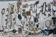 Lot 45 Piece Disney Jewelry Charm Bracelets Necklaces Brooches Napier  