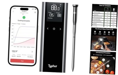 Sync One Smart Wireless Meat Thermometer: Standalone Base with LCD 1 Probe