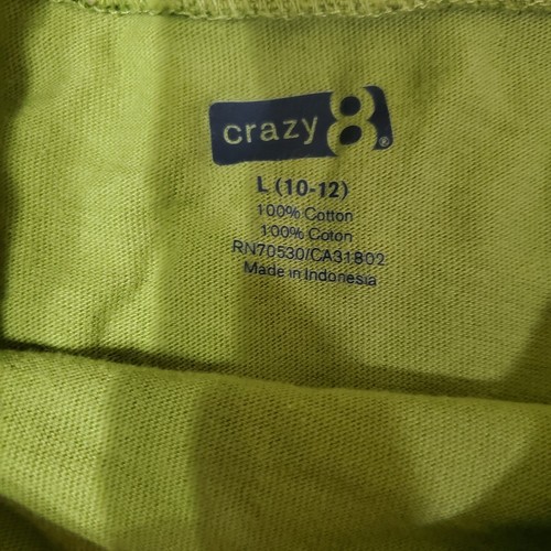 Crazy 8 Neon Green Guitar Long Sleeve Boys Shirt Large 10/12 - Picture 3 of 7