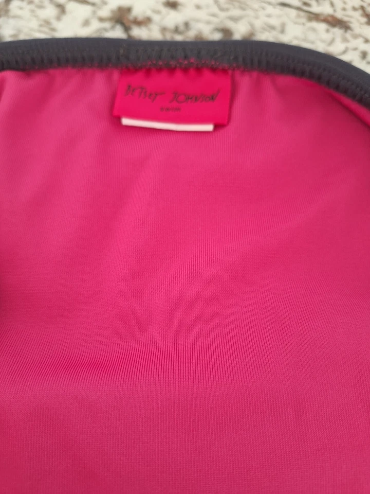 Parte inferior de bikini Betsey Johnson natación grande gris encaje plegable Foto 3 de 4