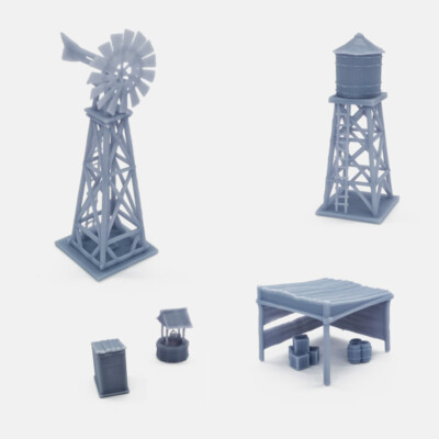 Outland Models Railway Scenery Old West Accessory Mixed Set 1:220 Z Scale