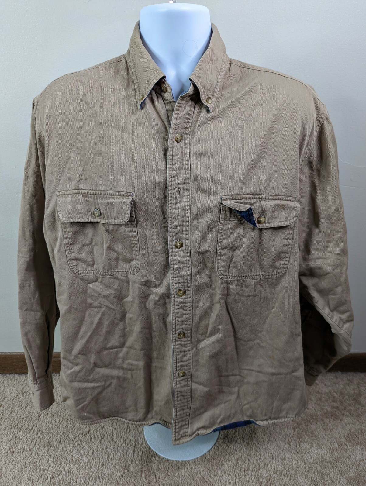 Gander Mountain Button Up Shirt Jacket Flannel Li… - image 1