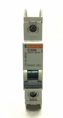 NEW SQUARE D 60113 MULTI-9 C60 MINIATURE CIRCUIT BREAKER 20-AMP 240-V 1-POLE