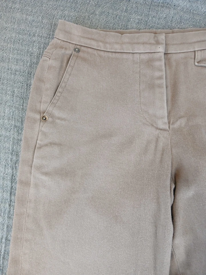 Pantalones de vestir para mujer Gunex talla 2 caqui claro liso hechos en Italia Foto 4 de 4