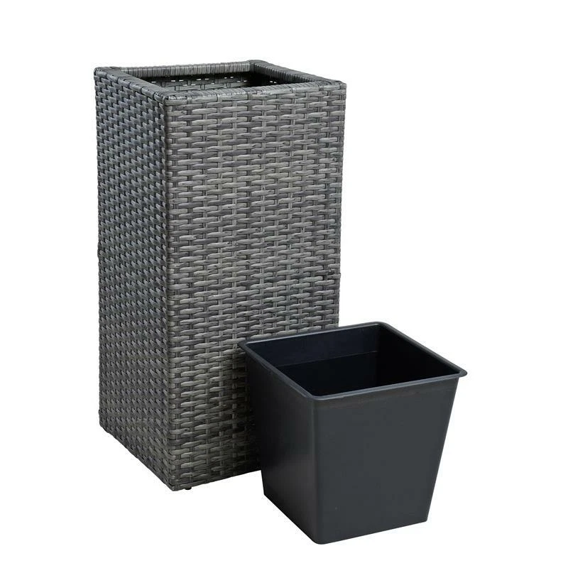 Polyrattan Blumentopf Übertopf Pflanztopf Blumenkübel Rattan Pflanzkübel Topf - Bild 3 von 4