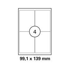 50 arkuszy etykiet do drukarek 99,1 x 139 mm DIN A4 (200 szt.) laserowa etykieta do kopiowania