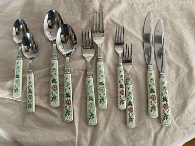 Vintage Mikasa Studio Nova Garden Bloom Utensils 10 Piece Set