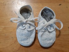 MRS. DAYS IDEAL CRIB SHOES SOFT CLOTH BABY SHOES EMBROIDERED FLOWERS NEWBORN sz0