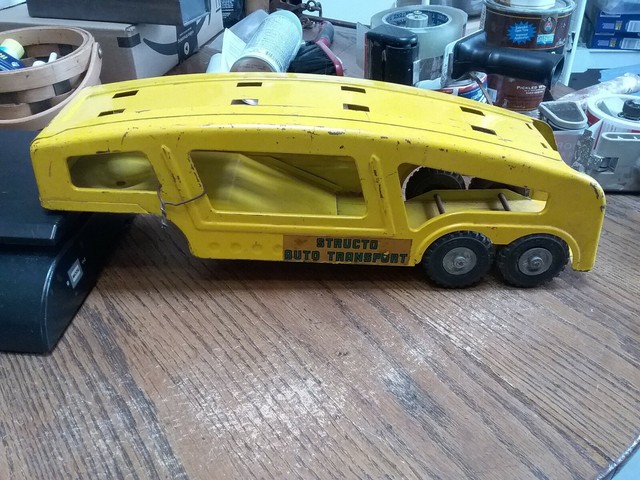 Structo Auto Trailer Transport Original Decals..Yellow black Wheels | eBay