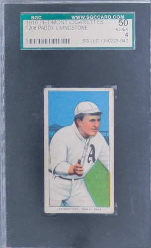 1910 Piedmont T206 Paddy Livingstone SGC 4 (PJ)