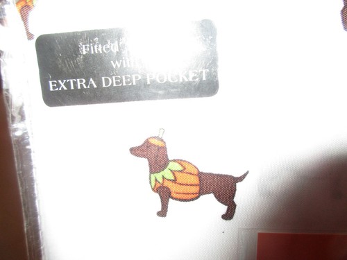 Dachshund Dog Skull & Bones Pumpkin FULL Size Microfiber Sheets Halloween NEW - Picture 3 of 4