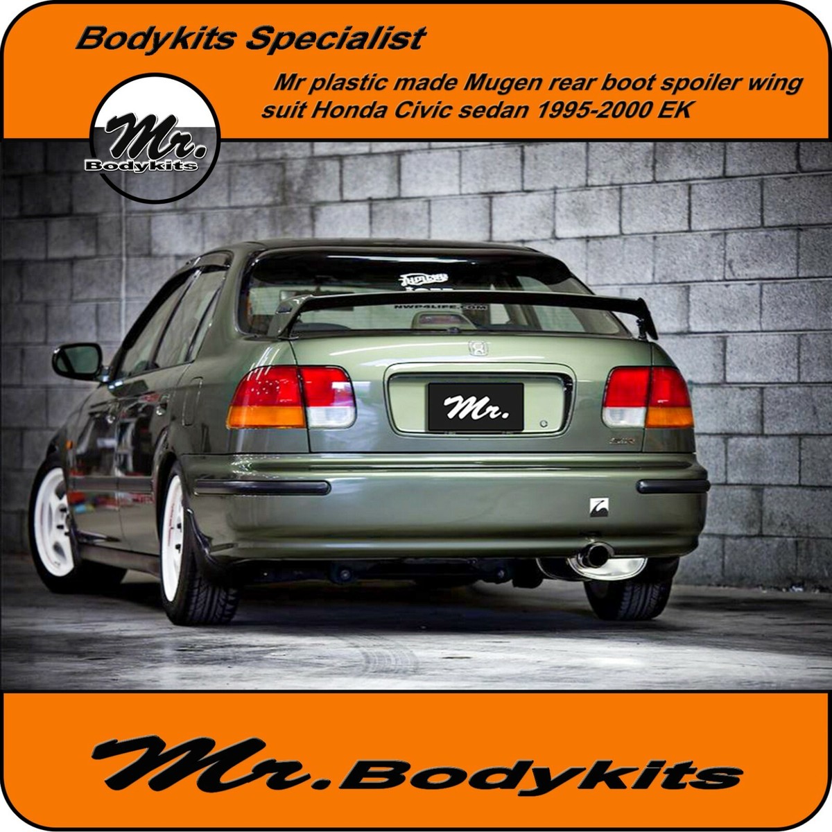 Mr Mugen Rear Boot Spoiler Wing For Honda Civic EK Series 1996