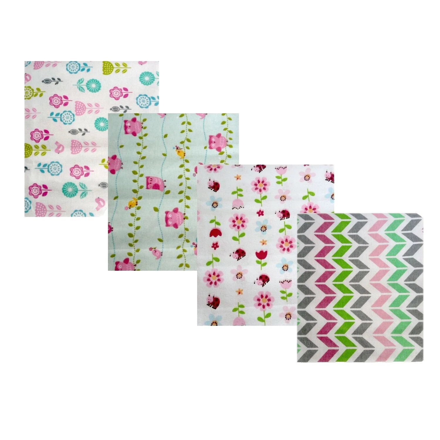 El Bebé Niñas Multicolor Franela Ropa de cama de vivero