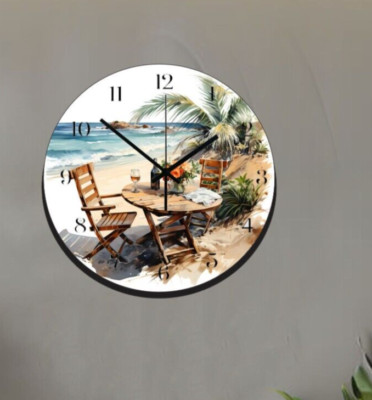 Sandy Beaches of Hawaii Palm Trees Ocean View Wall Art Hanging Wall Clock