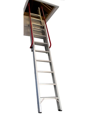 Sliding Loft Ladder - 2 Section Grand Heavy Duty Aluminium Ladder - 2 Handrails