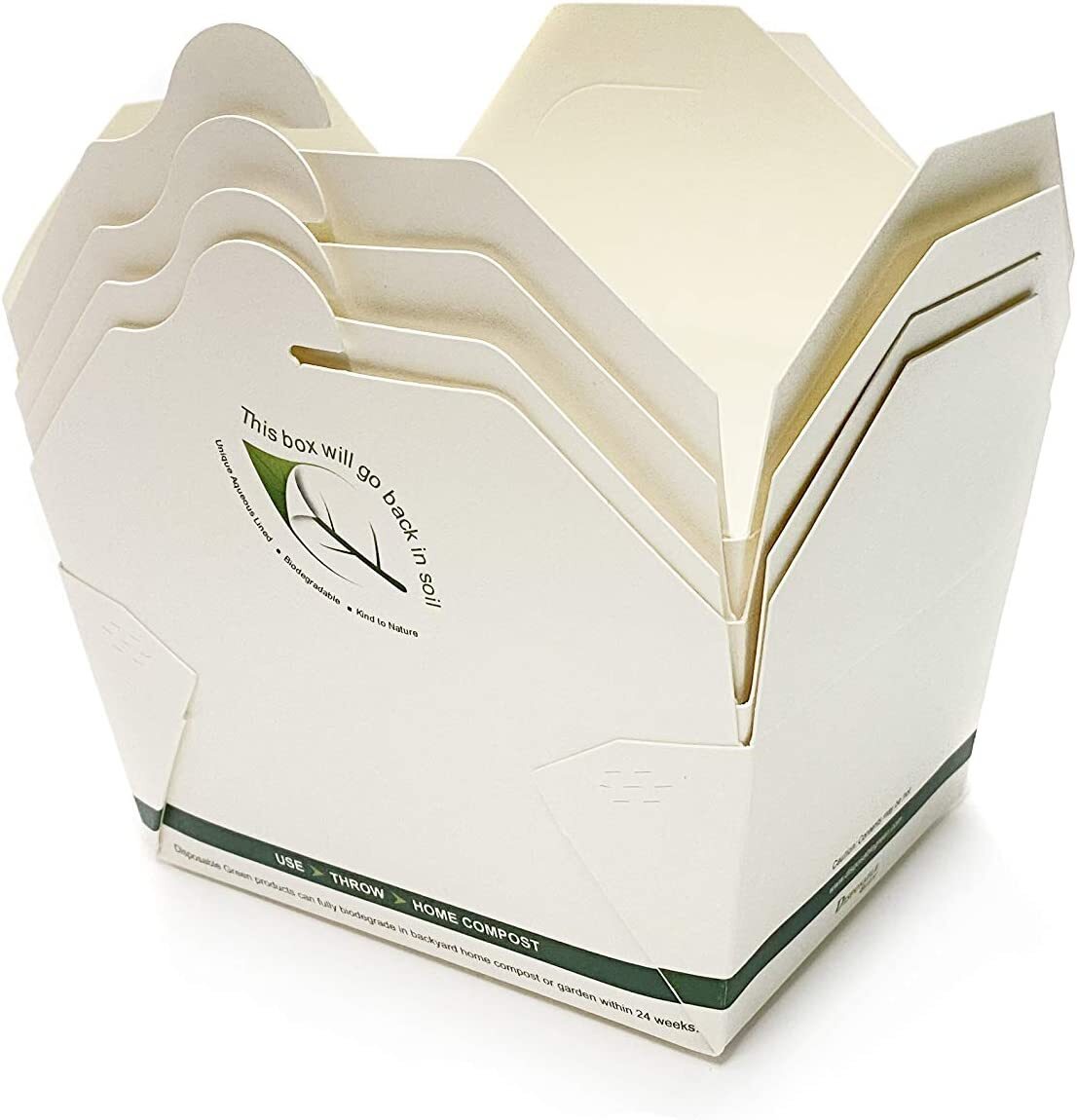 Cajas de arroz de comida china de 1900 ml lonchera biodegradable para llevar pasta 50-300 piezas