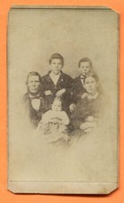 CDV Portrait of a Family, circa 1870 Old Carte de Visite