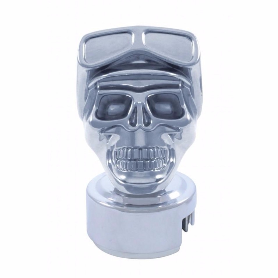 Buy Red Pistol Grip Gearshift Knob with Chrome Skulls