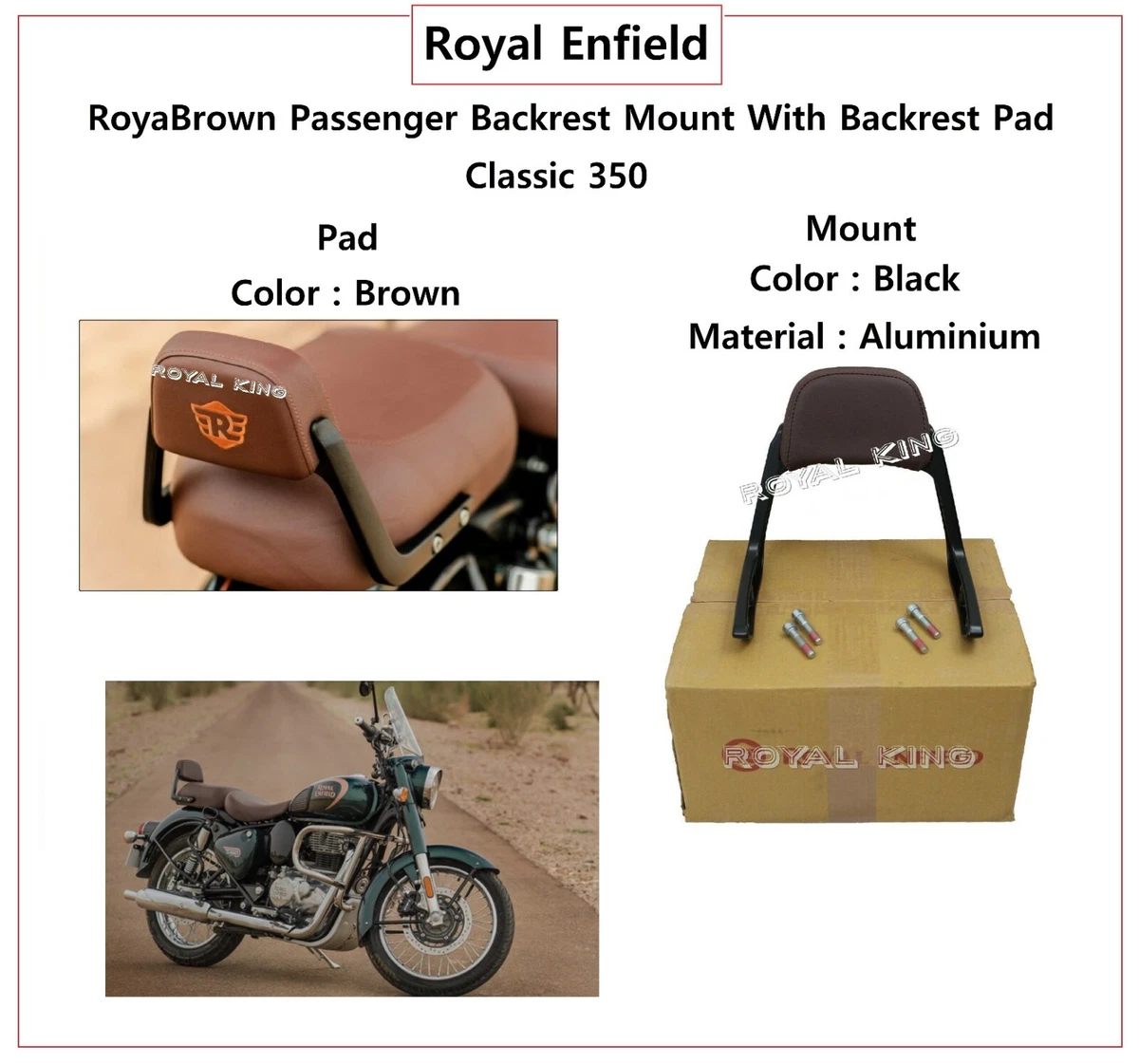 Royal enfield store backrest cover