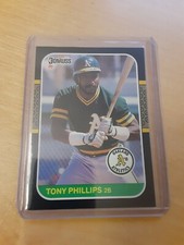 1987 Donruss #103 TONY PHILLIPS Oakland Athletics Baseball Card, 2nd BASE (NM)